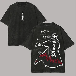 Vintage Minato Namikaze Acid Wash Oversized Streetwear Tee - Retro Anime Graphic Cotton Shirt - XXXL (1)
