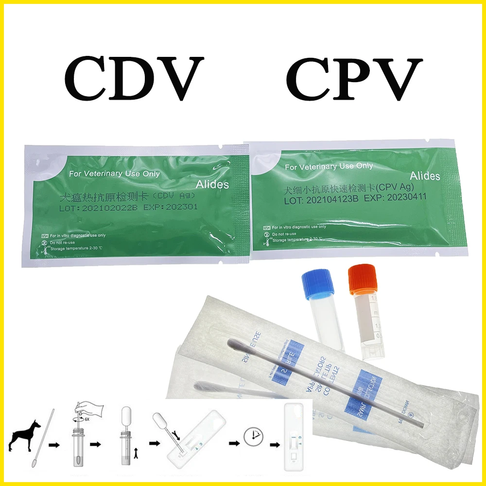Canine CDV CPV Distemper Parvovirus Test Paper Kit Raid Strip Card Pet Dog Home Hospital Clinic Detection Supplies Selfcheck