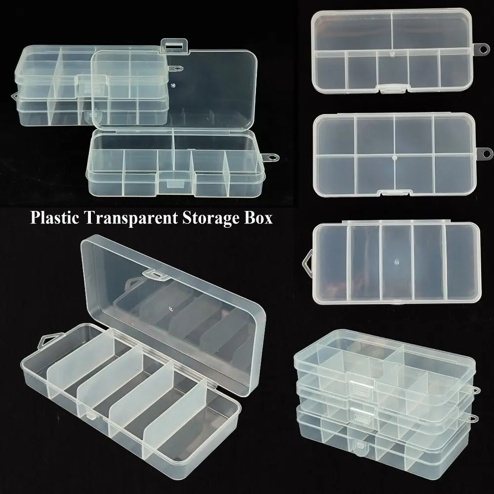 

Square Transparent Storage Box 3 Sizes Plastic Jewelry Beads Container Transparent Fishing Tools Accessories Packing Boxes