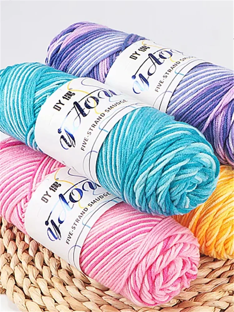 28colors 5 Strand Milk Cotton Decor Dyed Yarn Scarf Thread Manual DIY Baby Line Pure Cotton Wool Baby Thread 5