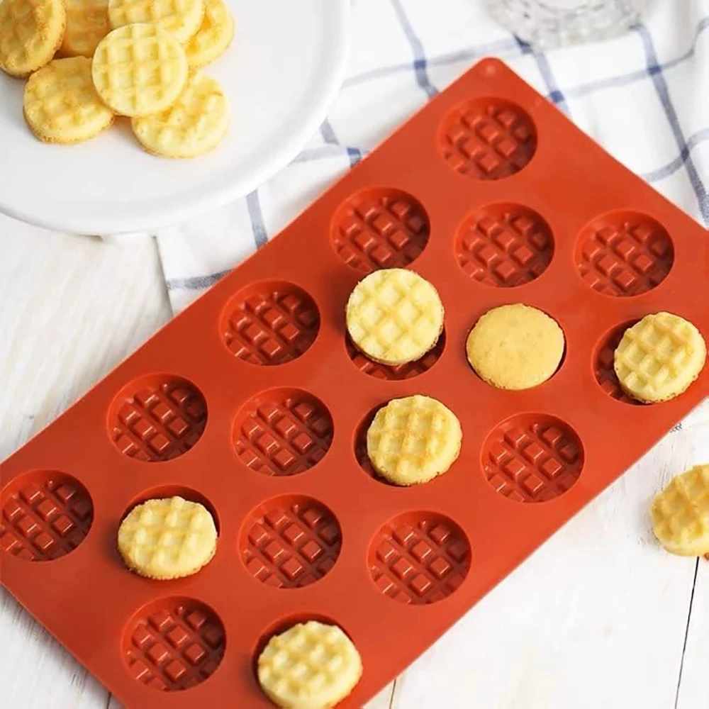 Mini Waffle Silicone Mold Set DIY Round Square Waffle Mould Biscuit Chocolate Mold Non-stick Baking Baking Supplies