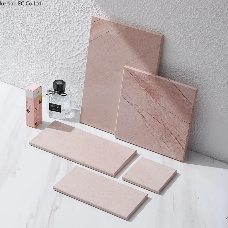 European style natural pink marble tray Aromatherapy Bottle Makeup Bottle Storage Tray Decorative Tray Jewelry Display Plate 3
