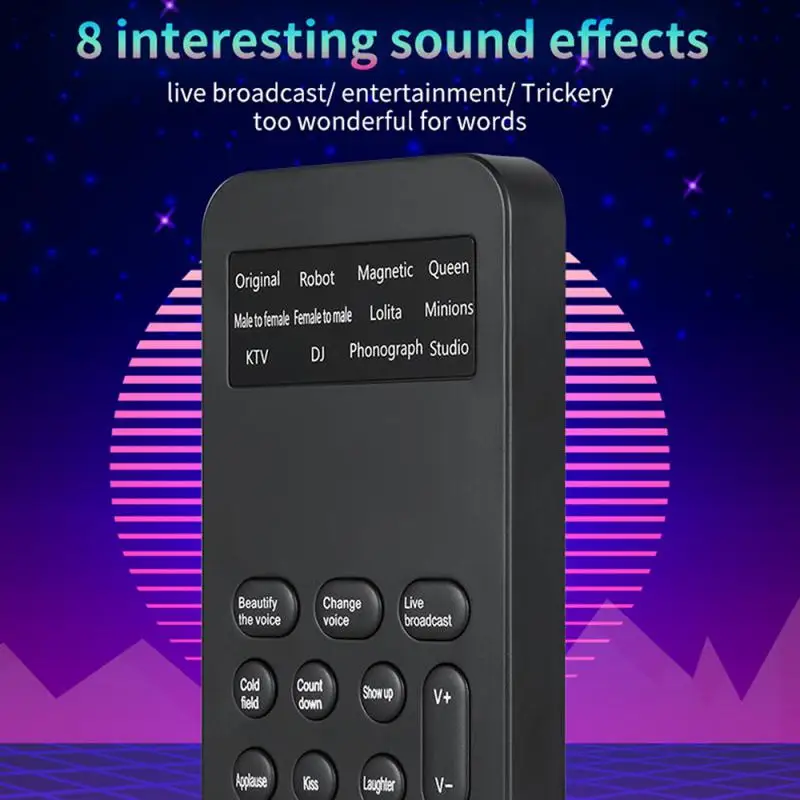 Voice Changer Microphone Mini Sound Card 12 Sound 8 Effect Change Modes For Phone Computer PC Game Machine studio microphone