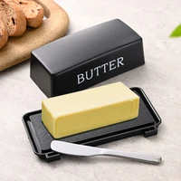 Boîte de récipient au beurre et au fromage ; Stockage au comptoir ; livré avec couvercle et couteau pour un rangement facile au réfrigérateur 1