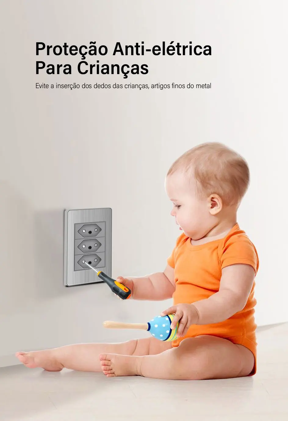 Cinza, Brasil Tomada Padrão, USB Duplo, Tipo