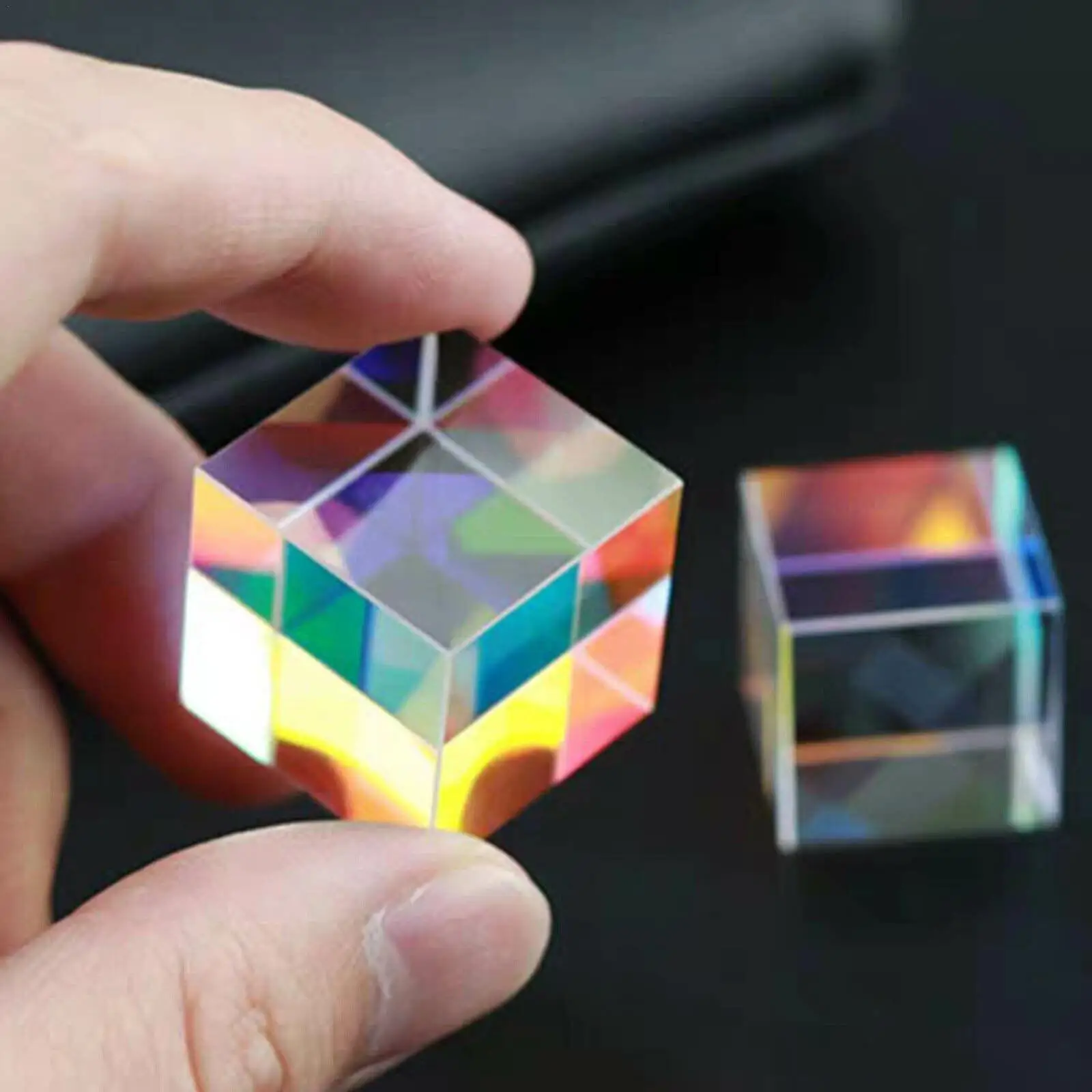 

Magic Prism Cube Optical Glass Cube Colorful Prisms Cubes Science Learning Rainbow Glass Beams Physical Magic Cube Toys Gifts