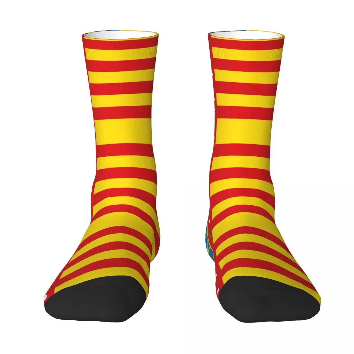 

Flag Of The Valencian Community Contrast color socks Rucksack Elastic Socks Nerd Unique Flags of Spain Stocking