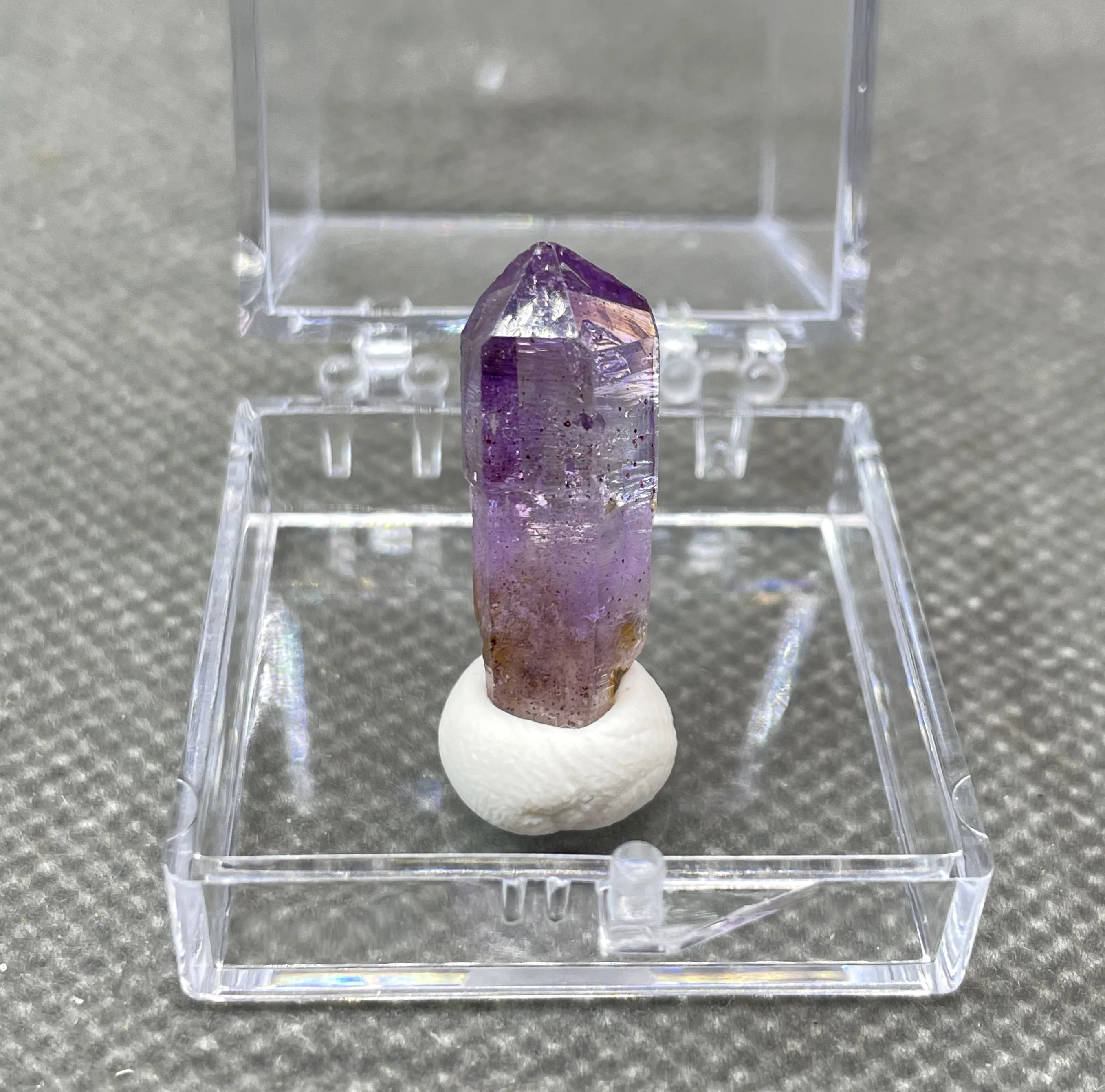 NEW! 100% Natural Rare Namibia Goboboseb Amethyst mineral Single crystal stone and crystal Quartz Crystal + box size 3.4 cm 4