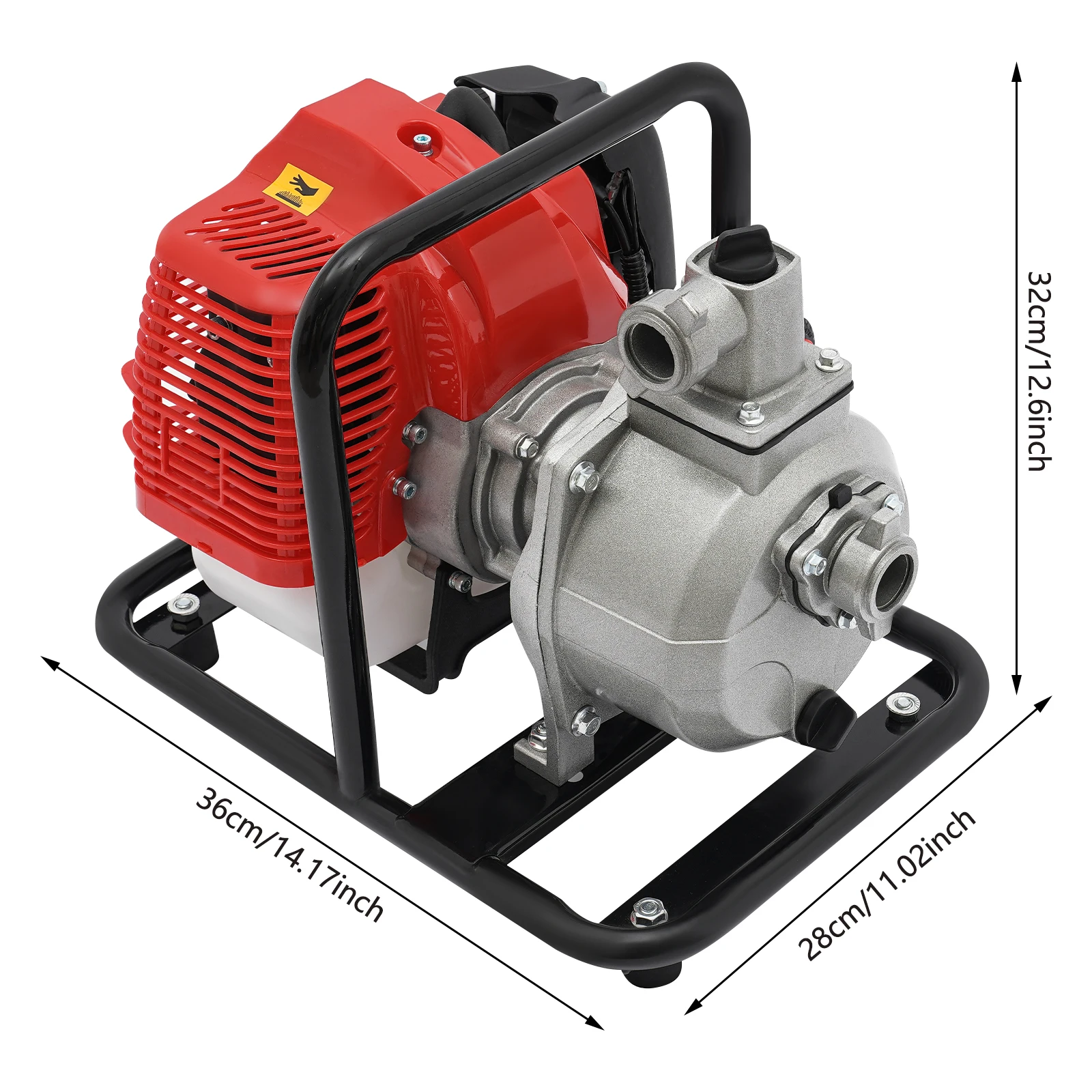 1.7HP 43cc Gasoline Water Pump 35 GPM 98FT Lift High Flow Self Priming Pump for Irrigation Drainage Pool Farm Use