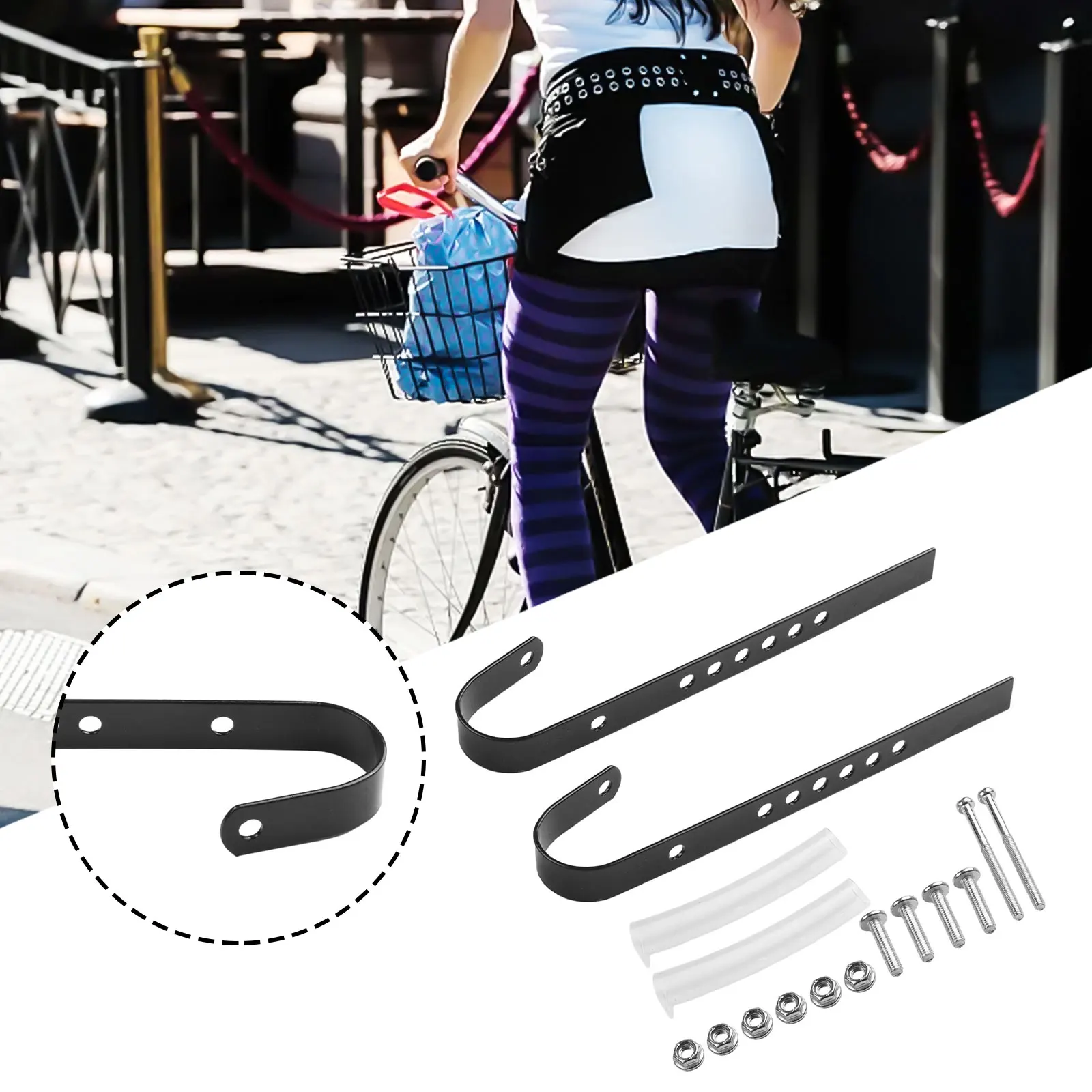 

Hanging Hooks Bike Basket Hook Accessories Adjustable Aluminium Alloy Bicycle Accessories Bolts Easy To Install