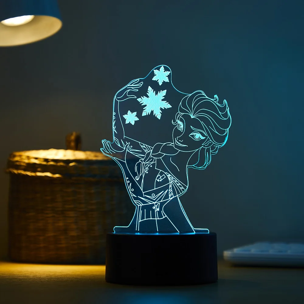 Frozen/Beauty and the Beast 3D Night Light LED Light with Remote Control and USB Cable for Bedroom Living Room Children's Gift best night light
