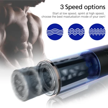 New Automatic telescopic Rotate Male Masturbation Cup Power Male Masturbation18 Adult Goods Sex Toys for Men sucking machine 4