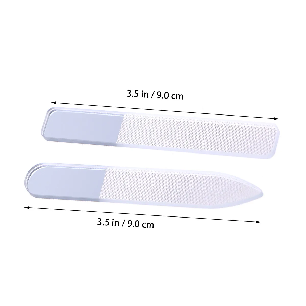 2개입 프리미엄 크리스탈 네일 파일 유리 에머리 보드 짧은 뾰족한 평면 헤드 네일 폴리쉬 준비 도구 살롱 가정용 여행용