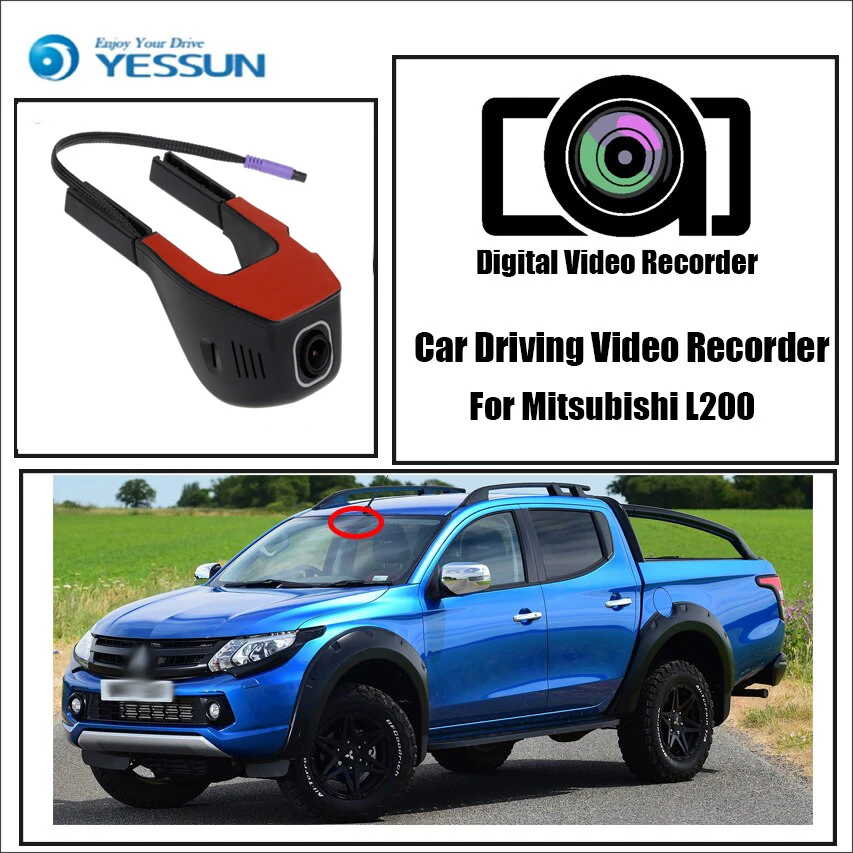 

YESSUN for Mitsubishi L200 Novatek 96658 FHD 1080P Dash Cam Night Vision Car Driving Video Recorder Wifi DVR Mini Camera