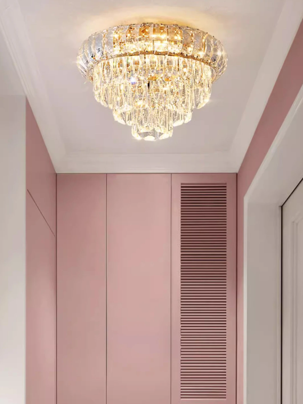 

Modern Crystal Ceiling Lamp Home Indoor Bedroom Ceiling Chandeliers Lights Fixture American Hanging Lamp Corridor Aisle Lustre