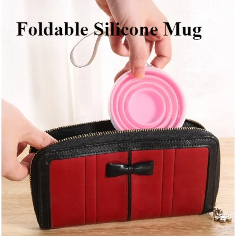 Silicone Folding Mug Portable Travel Outdoor Camping Sports Mug Foldable Coffee Camping Cup Tea Cup Waterbottle 1PC 300ml