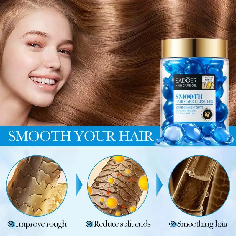 Magic Hair Vitamin Capsule Keratin Oil Fast Restore Hair Soft Smooth Shiny Deep Moisturizer Frizzy Dry Scalp Care Products