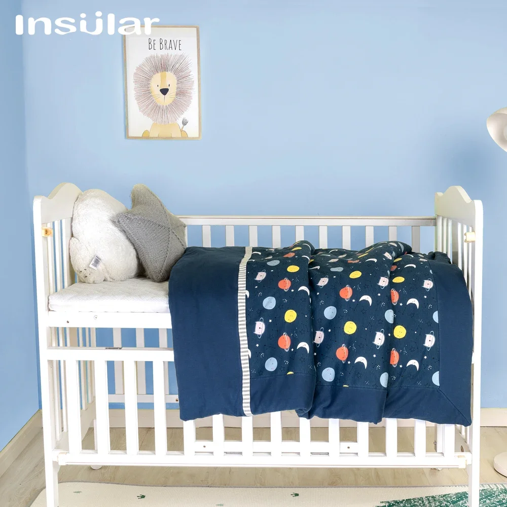 Insular Baby Cotton Quilt Infant Four-season Quilt Children Cartoon Cotton Blanket Kids Detachable Stroller Sleep Cover