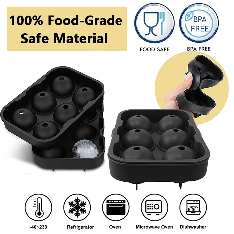 Ice Cube Mold Silicone Ice Cube Trays Ice Ball Maker Large Square Mold BPA Free Whiskey Cocktail Reusable Freezer Container with Lids Drinks ice cube mold
