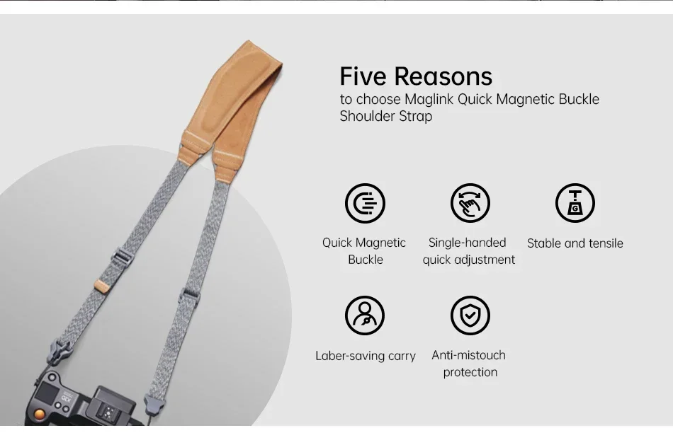 Maglink Quick Magnetic Buckle pro Shoulder Strap Camera Strap Adjustable Neck Be