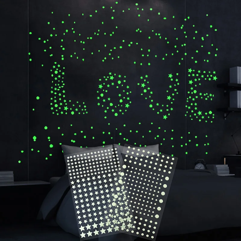 

3D Bubble Luminous Stars Dots Wall Sticker Kids Bedroom Living Room Home Decoration Decals Glow In the Dark Fluorescent Stickers