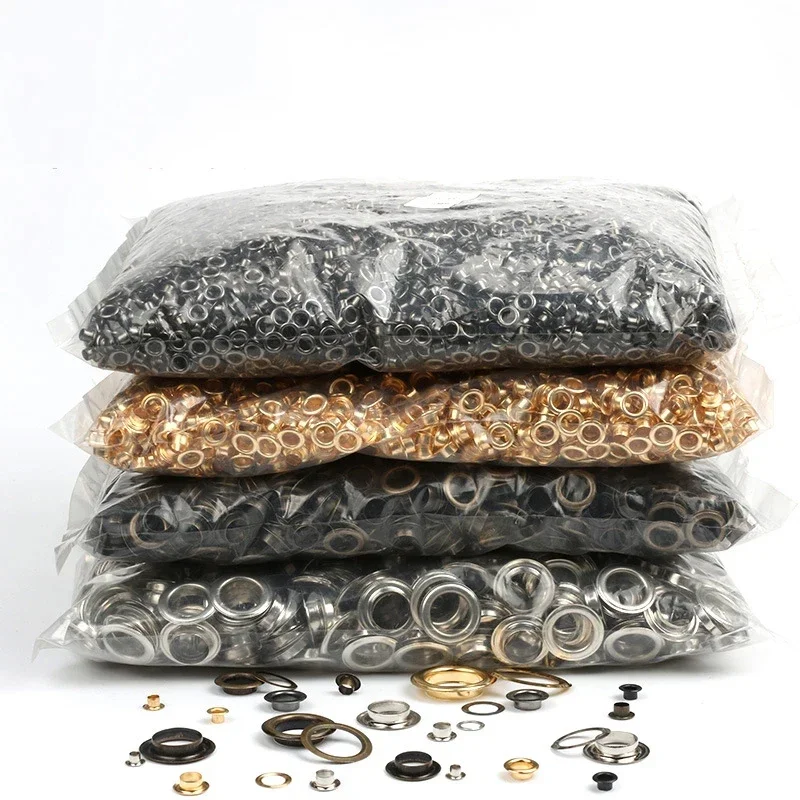 Eyelet Grommet Ring Kit Brass Eyelets with Washers 100#200#300# for Scrapbooking Shoes Belt Cap Bag Tags Clothes 100sets