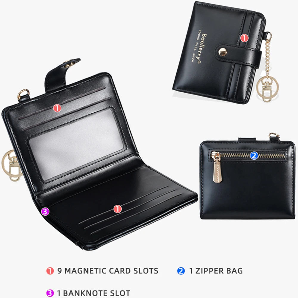 Multifunctional Zipper Coin Purse, Can Hold Coins, Banknotes, Credit Cards, with Chain, Id Storage Bag, Compact Travel Essential