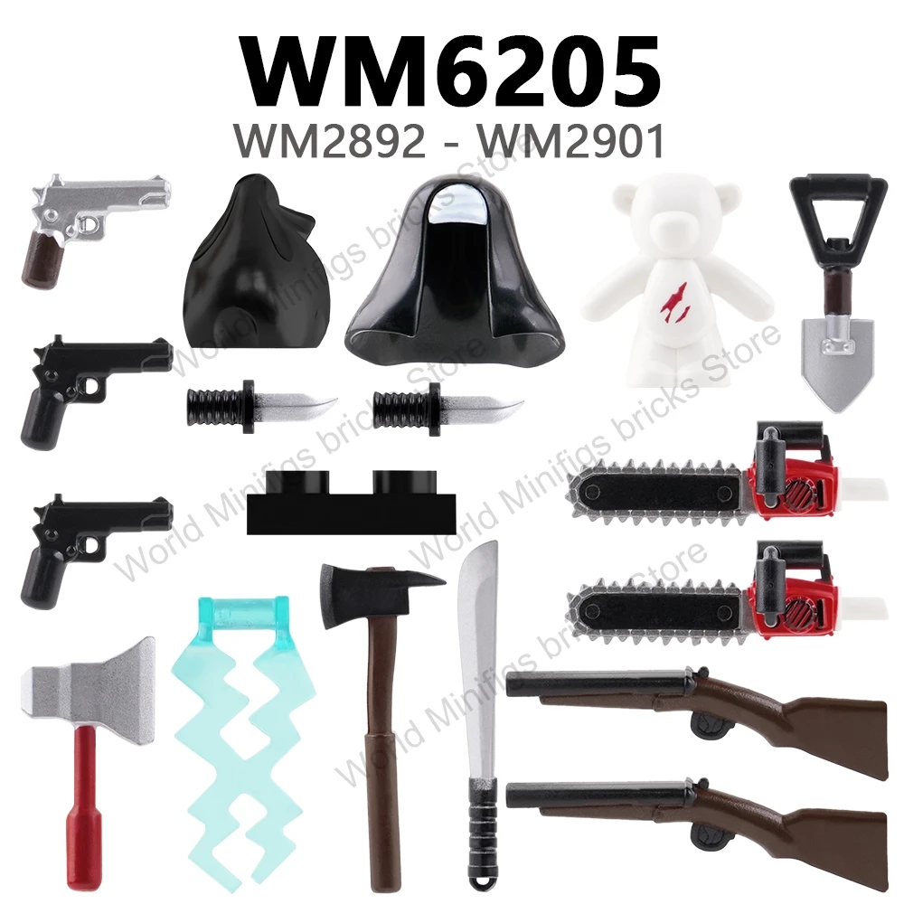 G0129 WM6205 WM6101 공포 영화 M3gens 액션 피규어 액세서리 빌딩 블록 어린이를위한 장난감 성인 WM6102 WM6003 WM6075