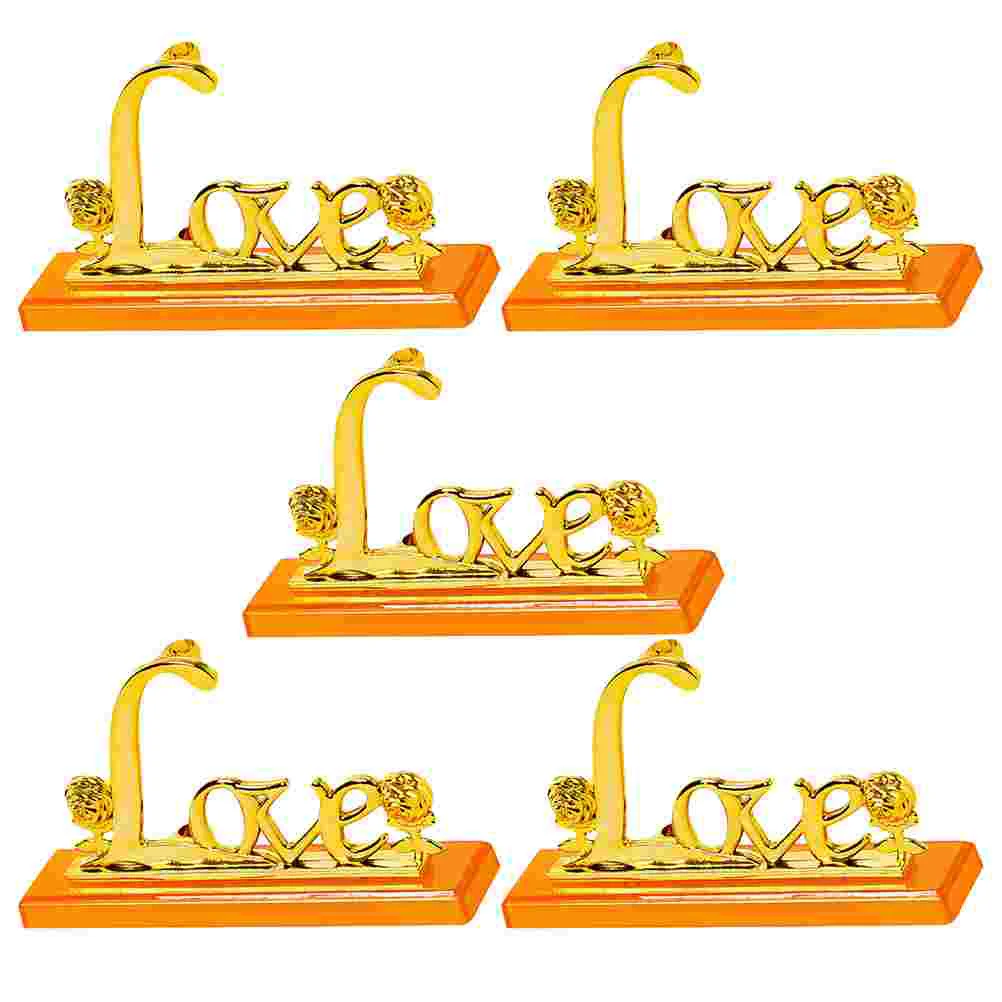 

5 Pcs Living Room Decorations Tabletop Adornment Gold Leaf for Home Desktop Ornaments