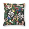 Game Room Billiards Darts Cards Square Pillowcase Polyester Linen Velvet Pattern Zip Decorative Pillow Case Home Cushion Cover 3