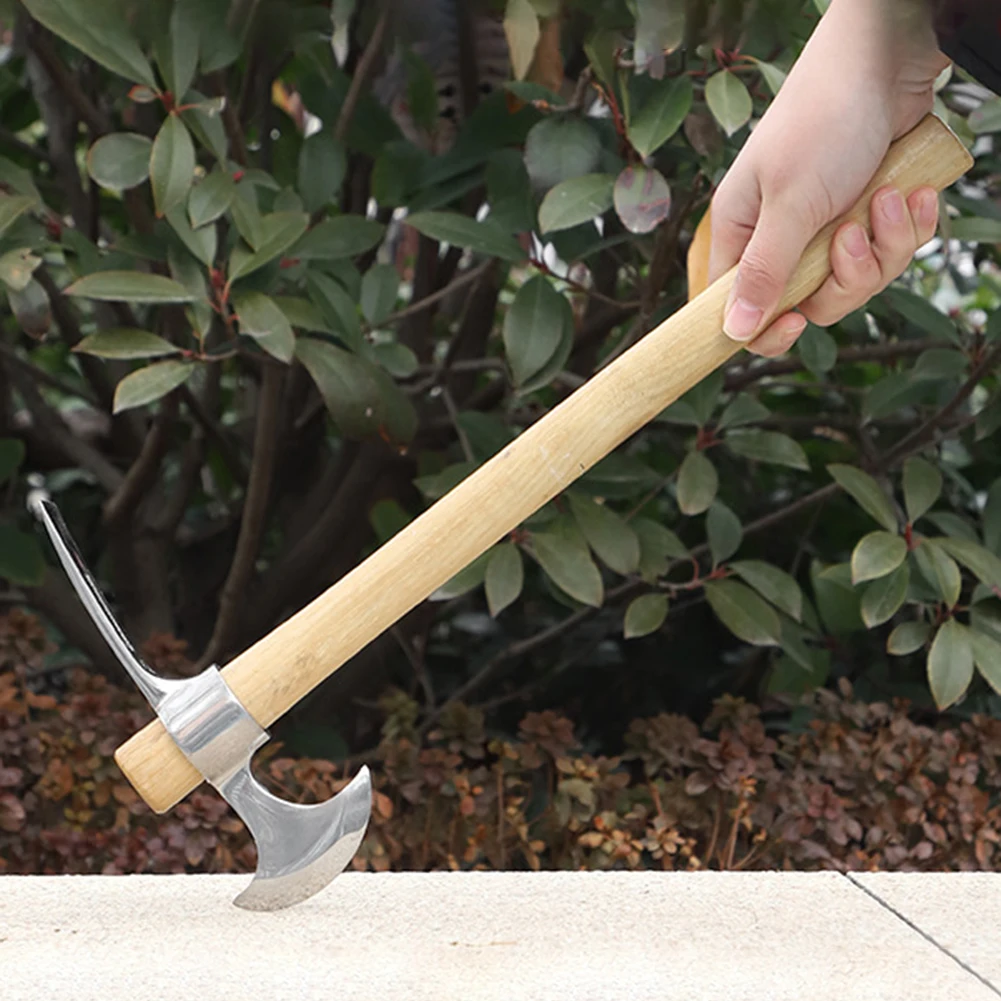 Description Picture 5 of itemWooden Handle Stainless Pointed Picks Double Headed Pointed Pickaxe For Digging Root Digging Clearing Tool For Gardening Work