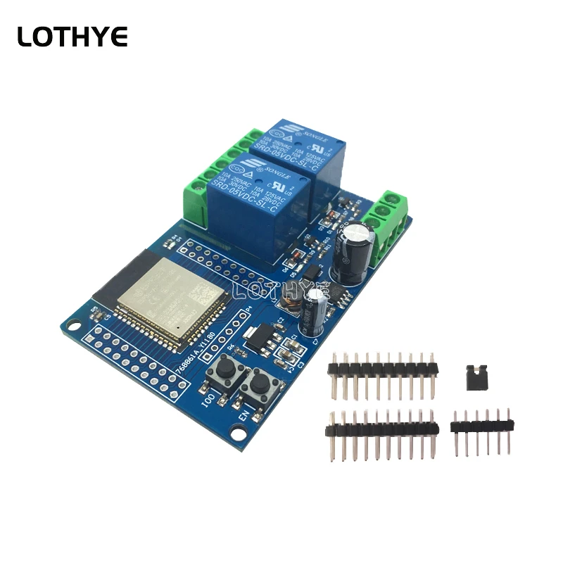 รูปสินค้า โมดูลควบคุมรีเลย์ ESP32 2 ช่อง สำหรับโปรเจกต์ IoT