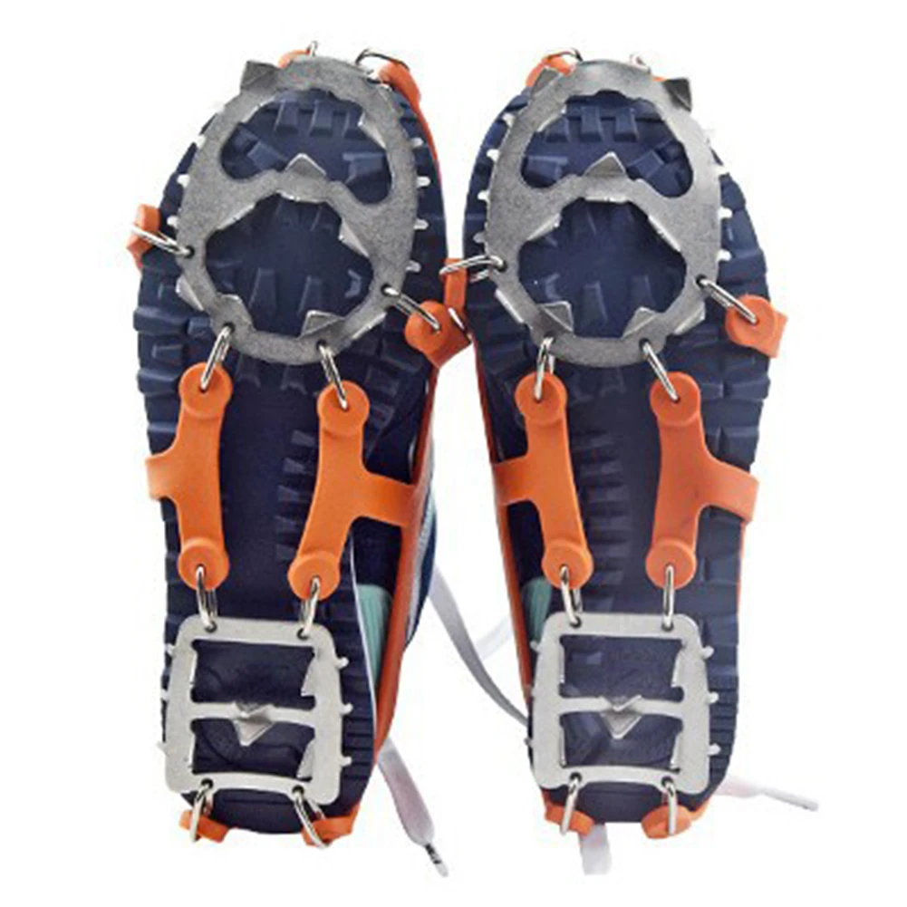 

Outdoor Shoes Crampons With 18 Stainless Steel Spikes Snow Grips Anti Slip Boots For Walking Hiking Climbing Fishing