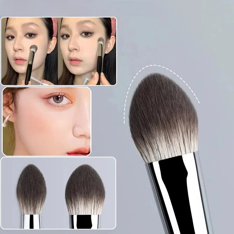 1/2개 복숭아 하트 블러셔 브러쉬 - 파우더/크림/리퀴드 블러셔용 소형 플랫 정..