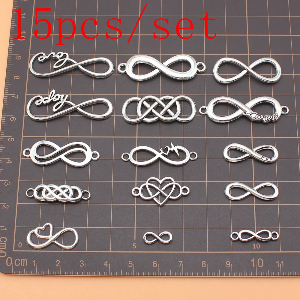 

15pcs/set Infinity Symbol Charms Jewelry Making Supplies Crafts Diy