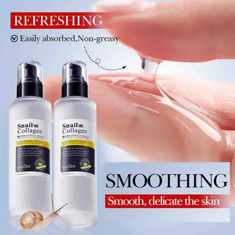 SADOER Snail Collagen Face Toner Moisturizing Brightening Nourishing Firming Hydrating Face Serum Skin Care