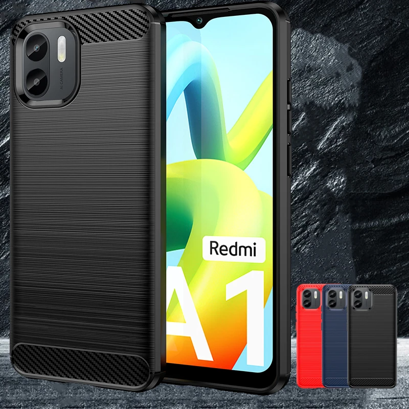 Per Cover Xiaomi Redmi A2 Case Back Soft Tpu Antiurto Paraurti Posteriore Custodia In Fibra Di Carbonio Per Xiaomi Redmi A2 Cover Redmi A1 A2 Plus