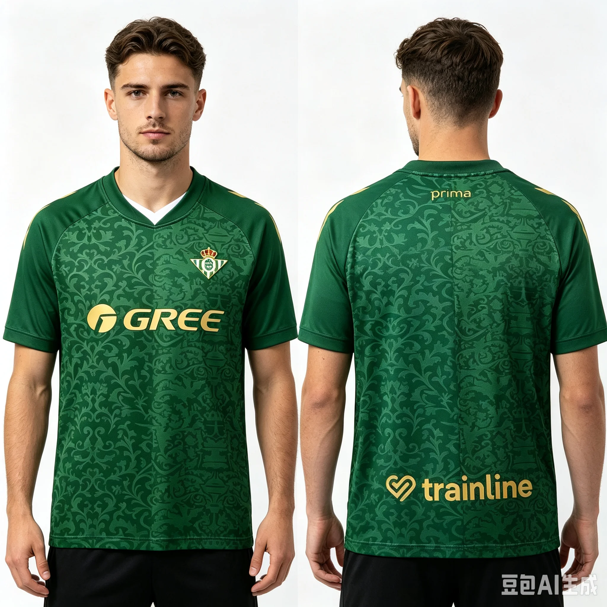 26-27 Betis Auswärts-Fußballtrikot, Herren Sommer 3D-Druck Sport-Trainingsshirt, Atmungsaktives Schnelltrocknendes Sweatshirt