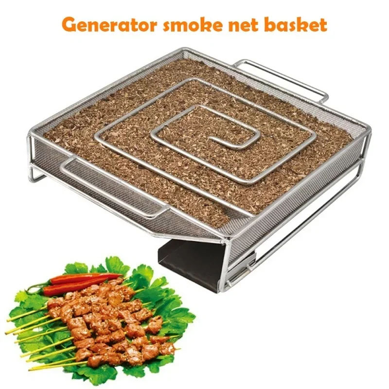 Smoker Accessories Cold Smoke Generator for BBQ Wood Chip Smoking Box Bacon Fish Salmon Meat Cooking Smoker Tools Stainless BBQ Tools