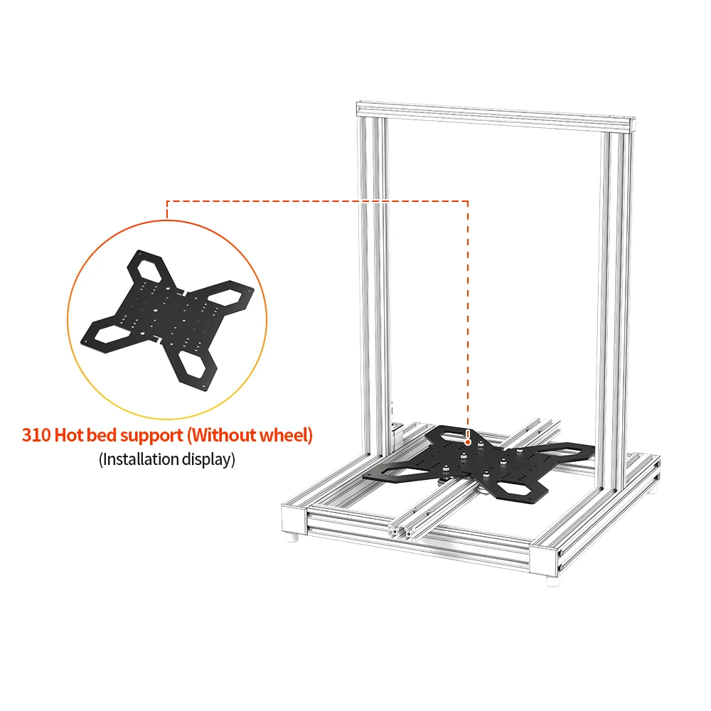 Axis Hot Bed Support Plate Atualização da Impressora 3d Peças 3d para 310 mm Aluminum Heatbed Plataforma Hotbed Trilho de Compatibilidade Linear y - Imagem 3