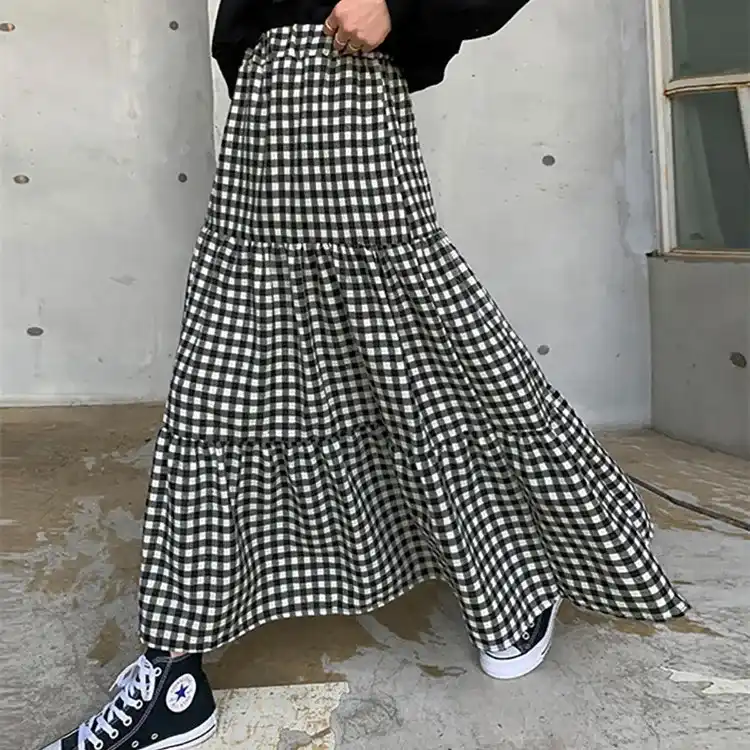 【ok.soon】 新品未使用⭐︎gingham check long skirt ok.soon】gingham check long skirt