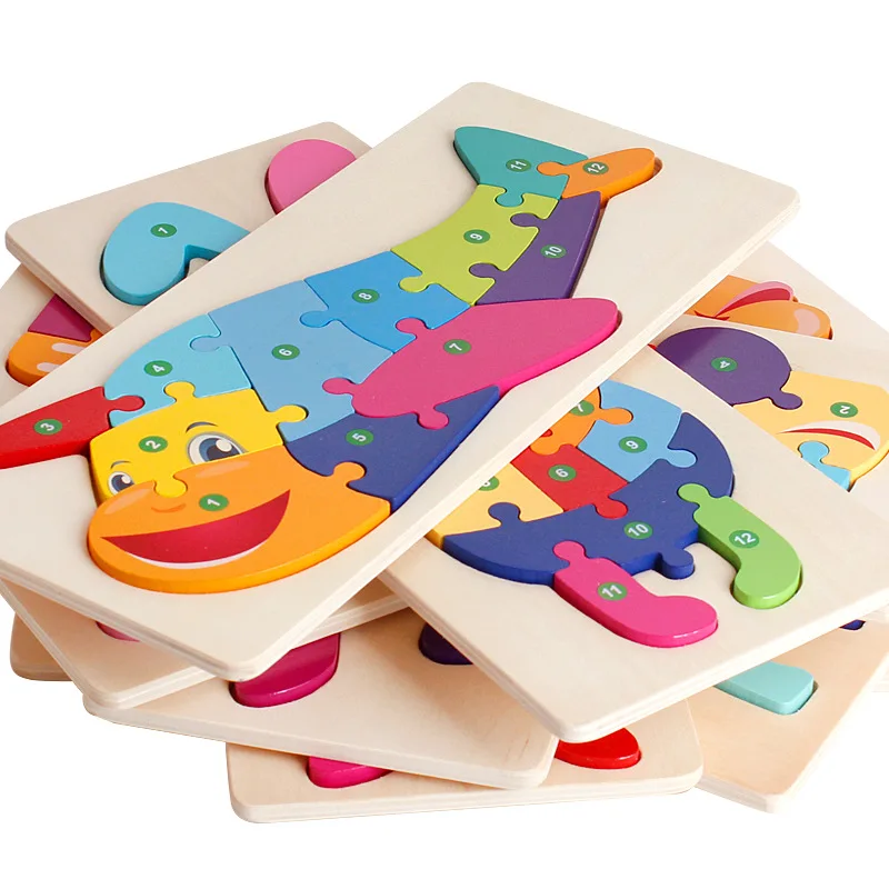 Enhanced Montessori Wooden 3D Dinosaur Puzzle - Educational Toy