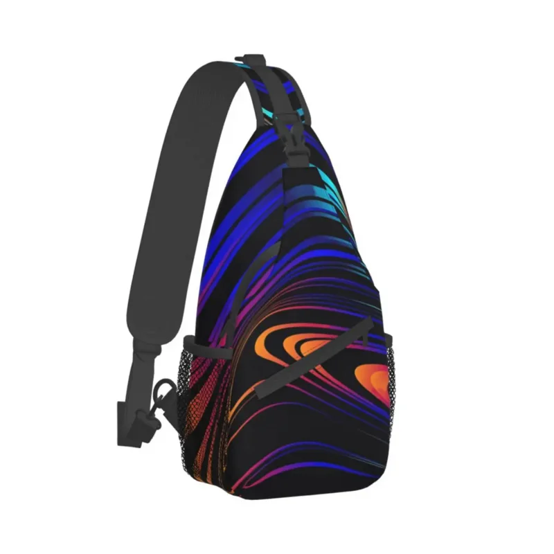 Swirling Lines Crossbody Chest Bags Pattern Pockets Travel Pack Messenger Sports Teens Shoulder Bag Unisex whereisart customized design unisex s anime tokyo revengers messenger bag graceful kazutora crossbody bag kosher shoulder bags