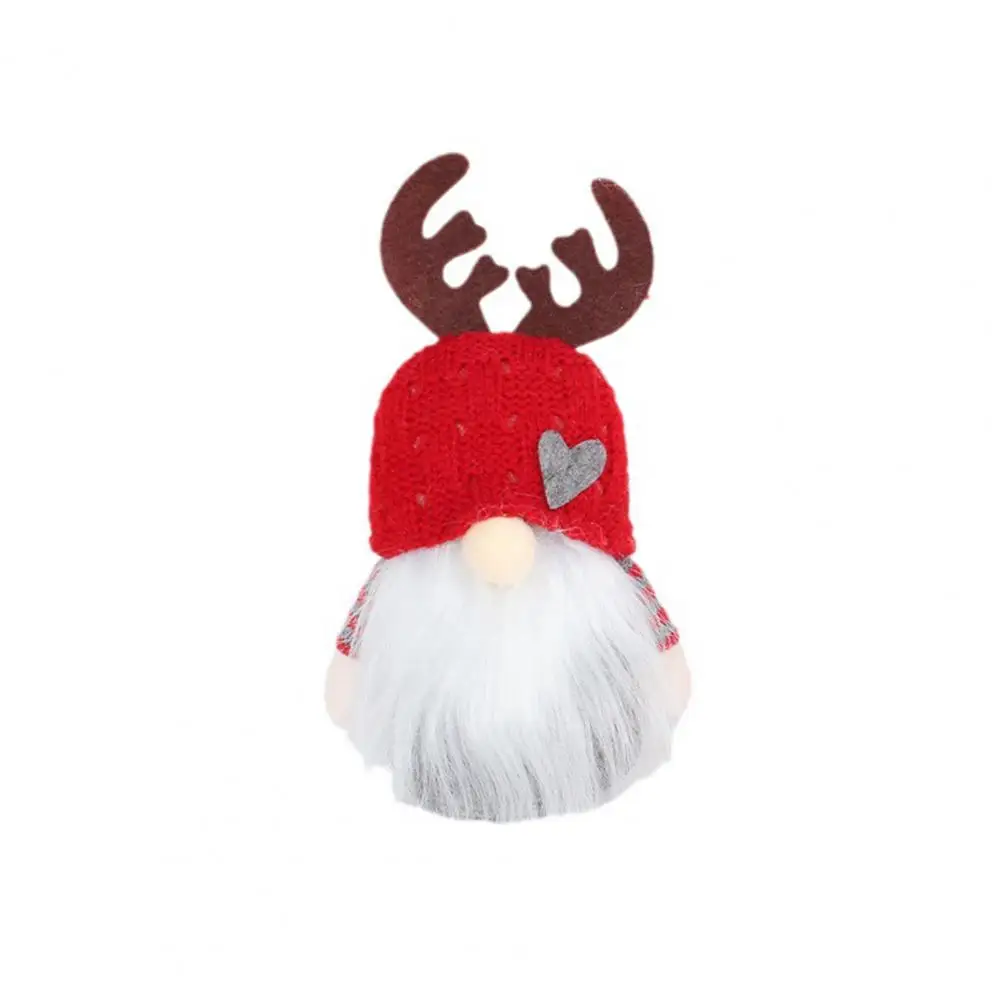 

Праздничный домашний декор, праздничная домашняя искусственная кукла гном без лица, вязаная шапка с рогами и украшением в виде сердца для дома и офиса