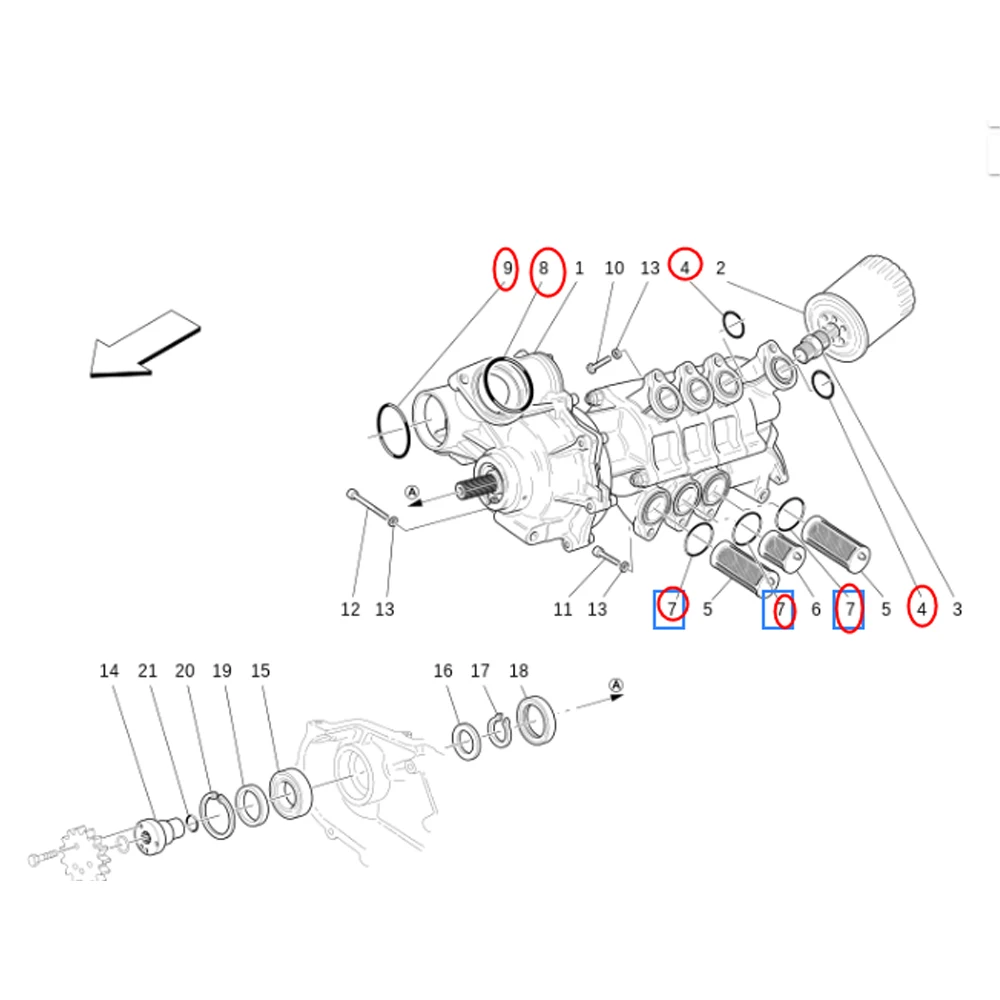 

For Maserati Quattroporte M139 Oil Pump O Ring Gasket Set