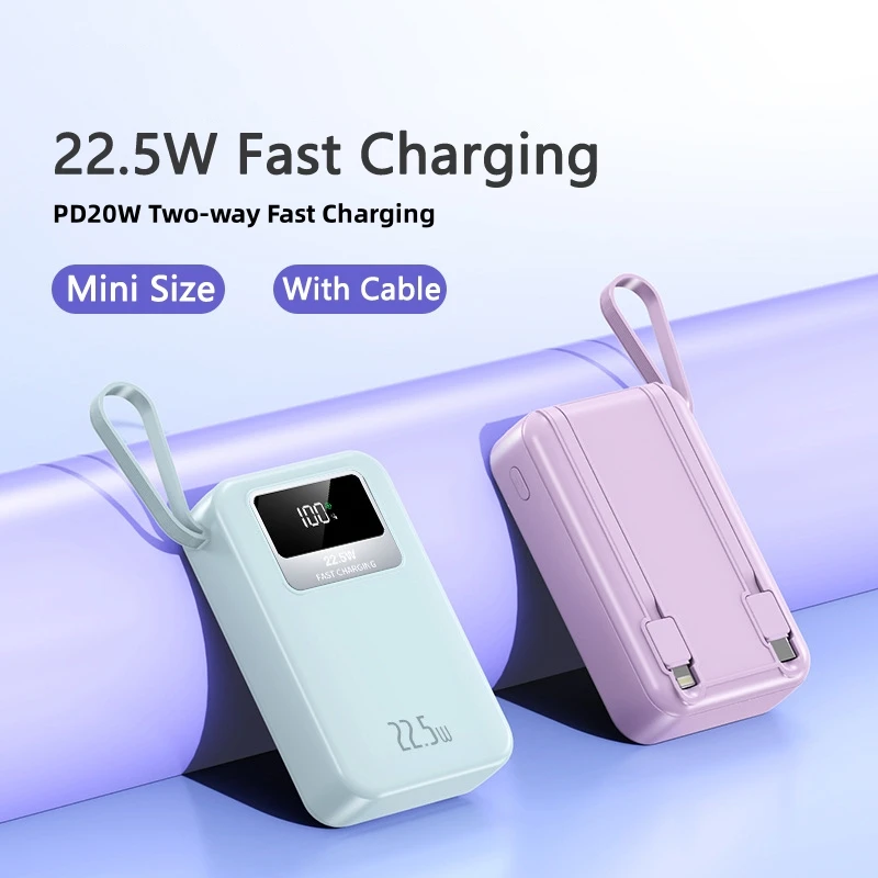 

30000mAh Mini Power Bank 22.5W Fast Charging Powerbank for iPhone 15 14 Xiaomi Samsung Portable Charger Poverbank Spare Battery