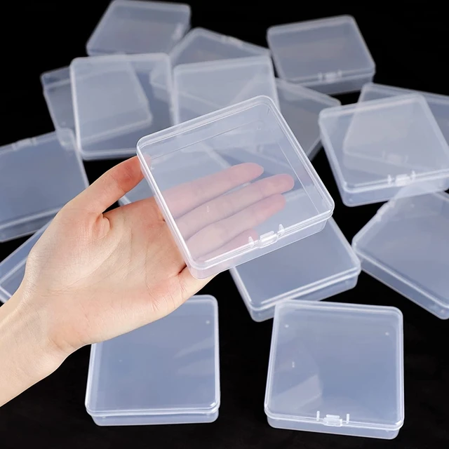 1Pcs Clear Small Plastic Box Containers Transparent Storage Box with Hinged  Lid for Items Crafts Jewelry Package Clear Cases - AliExpress
