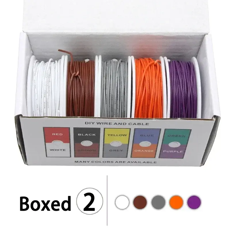 （5 Colors Mix Kit）UL1007 Wire PVC Insulation Tinned Copper Cable Stranded Electrical Line 30/28/26/24/22/20/18/16 AWG PCB Wire - Image 8