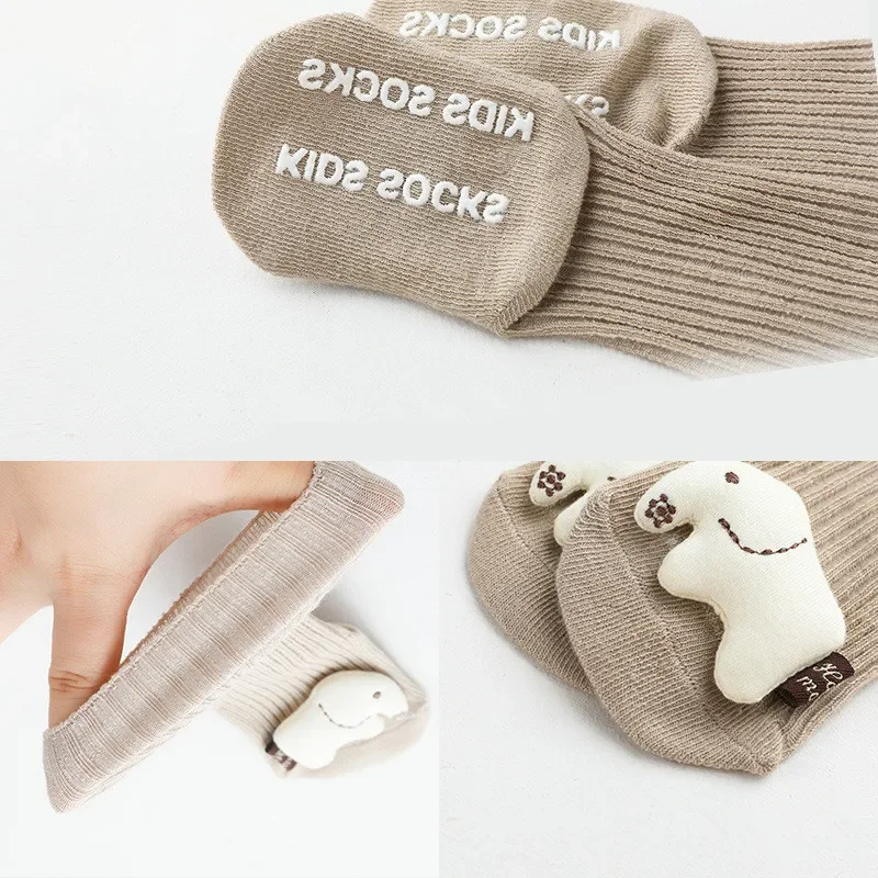 Spring and Autumn Newborn Three-dimensional Cartoon Doll Baby Socks Dispensing Anti-Slip Loose Baby Socks Children's Floor Socks