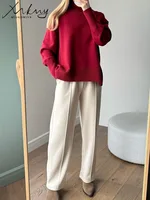 Winter Clothes Brown Sweaters Women Oversize Turtleneck Warm Pullovers Thick Sweaters For Women Oversized Sweater White Jumpers - Image 5